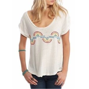 🌈 We The Free rainbow distressed tee